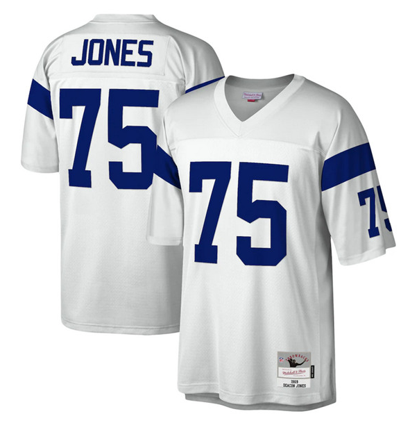 Men's Los Angeles Rams #75 Deacon Jones White Stitched Jersey